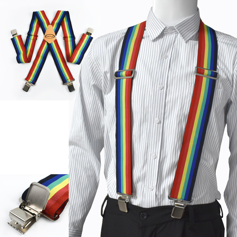 Men'S Accessories Types - 1Pc Penyangga Celana Pria Pelangi Lebar