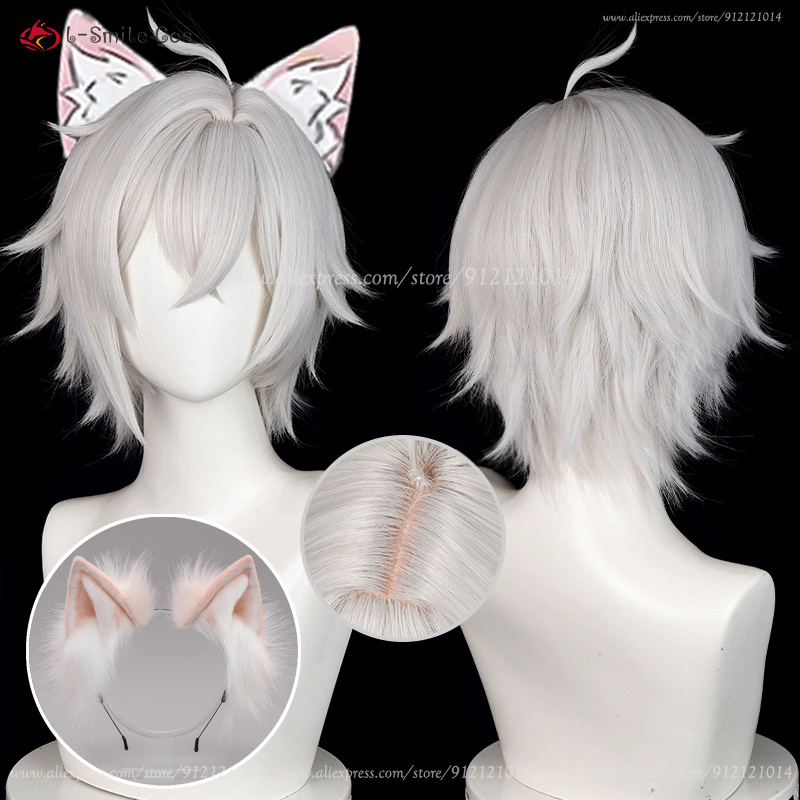 Men Accessories Silver - Wig Cosplay ZZZ Seth Lowell 30Cm