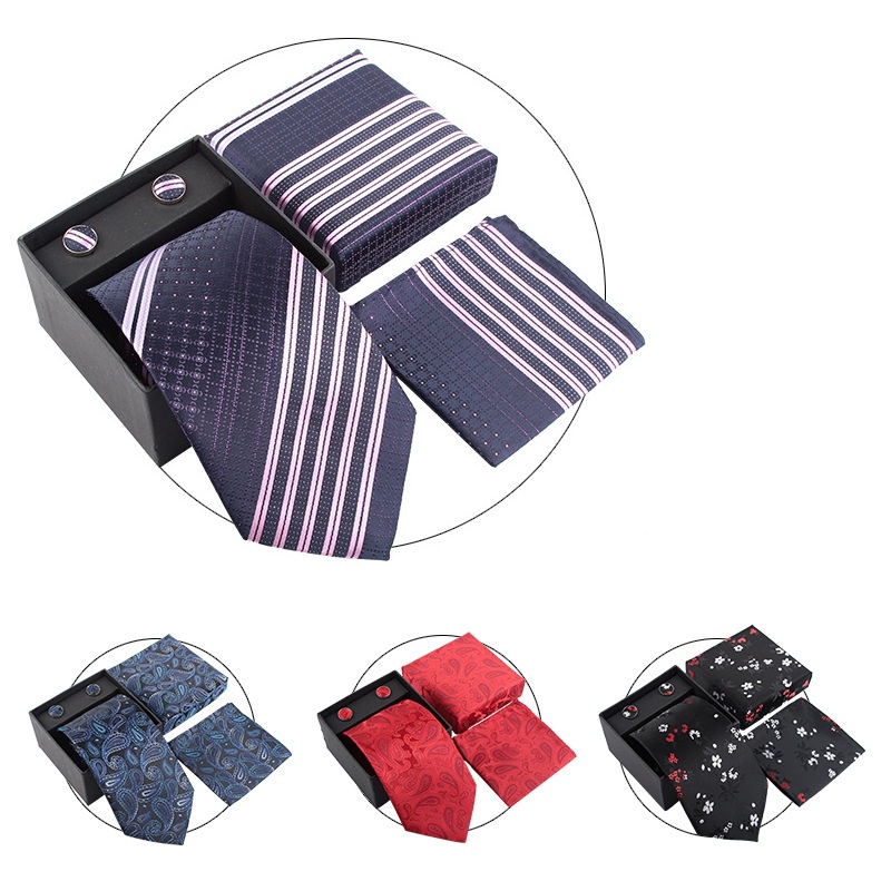 Neck Tie Set Box - Set Dasi Pria untuk Pernikahan, Penjepit