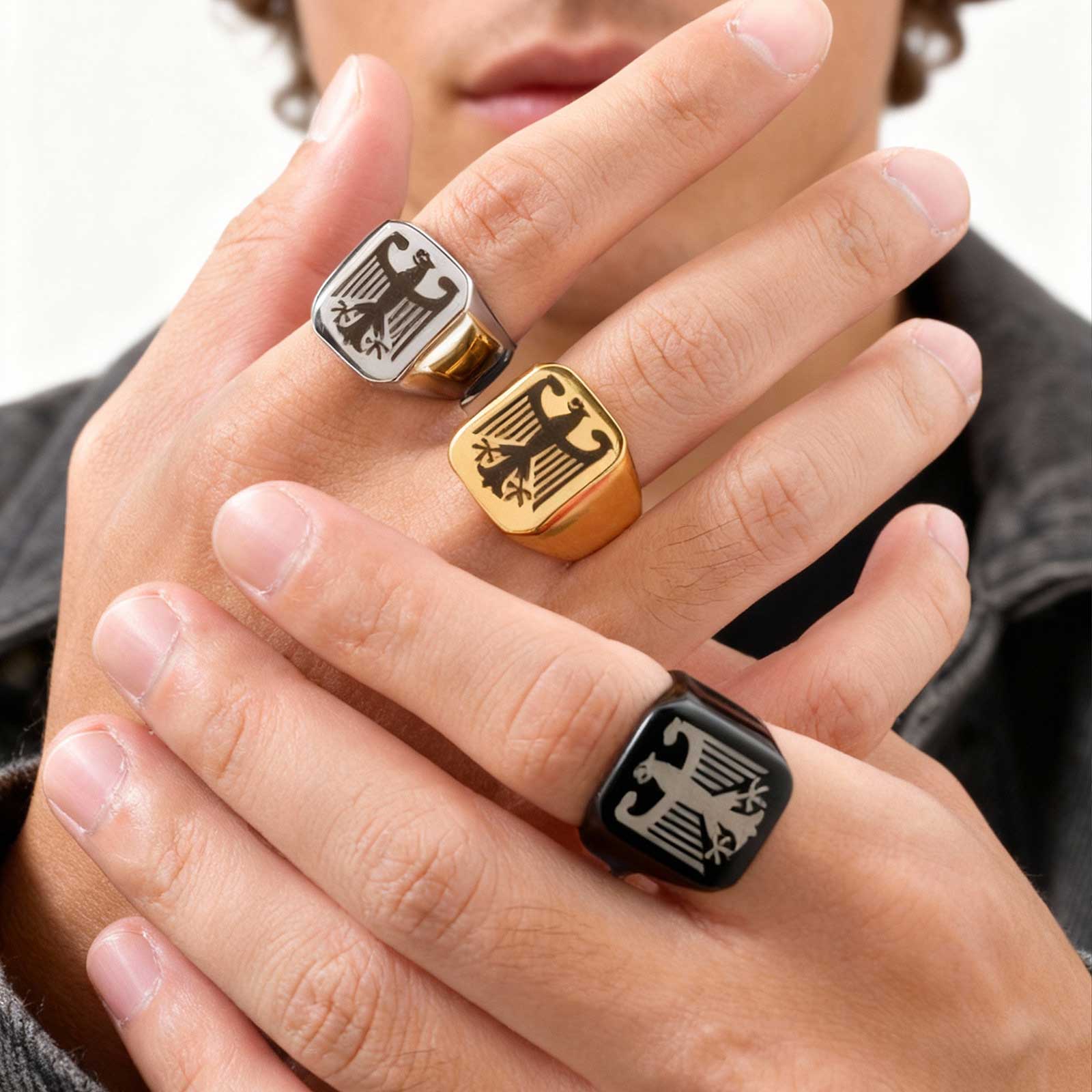 Men Accessories Wholesale - Cincin Elang Terbang Kustom, Cincin Totem