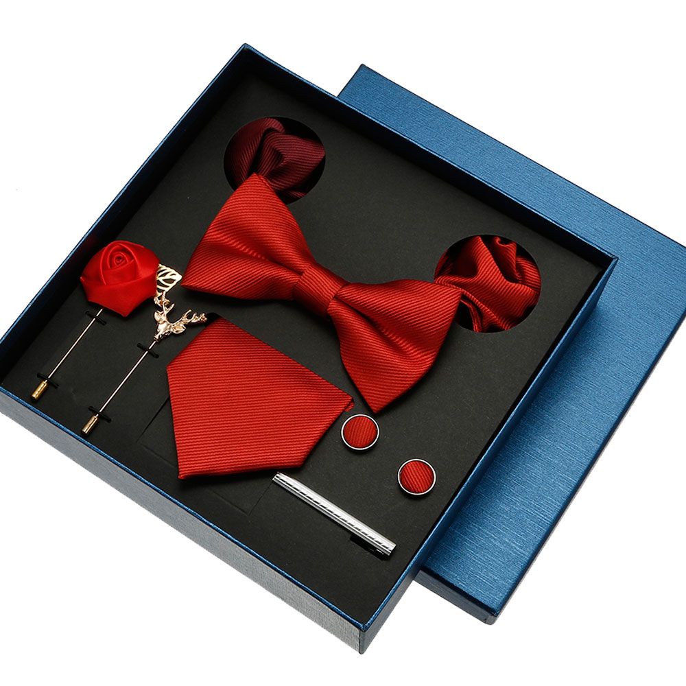 Neck Tie Set Box - Set dasi polos untuk pria, warna