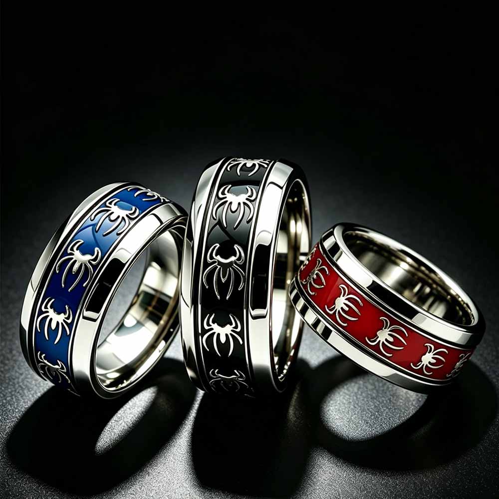 Cincin Laba-laba Punk Vintage  - Men Accessories Wholesale ulasan dan harga