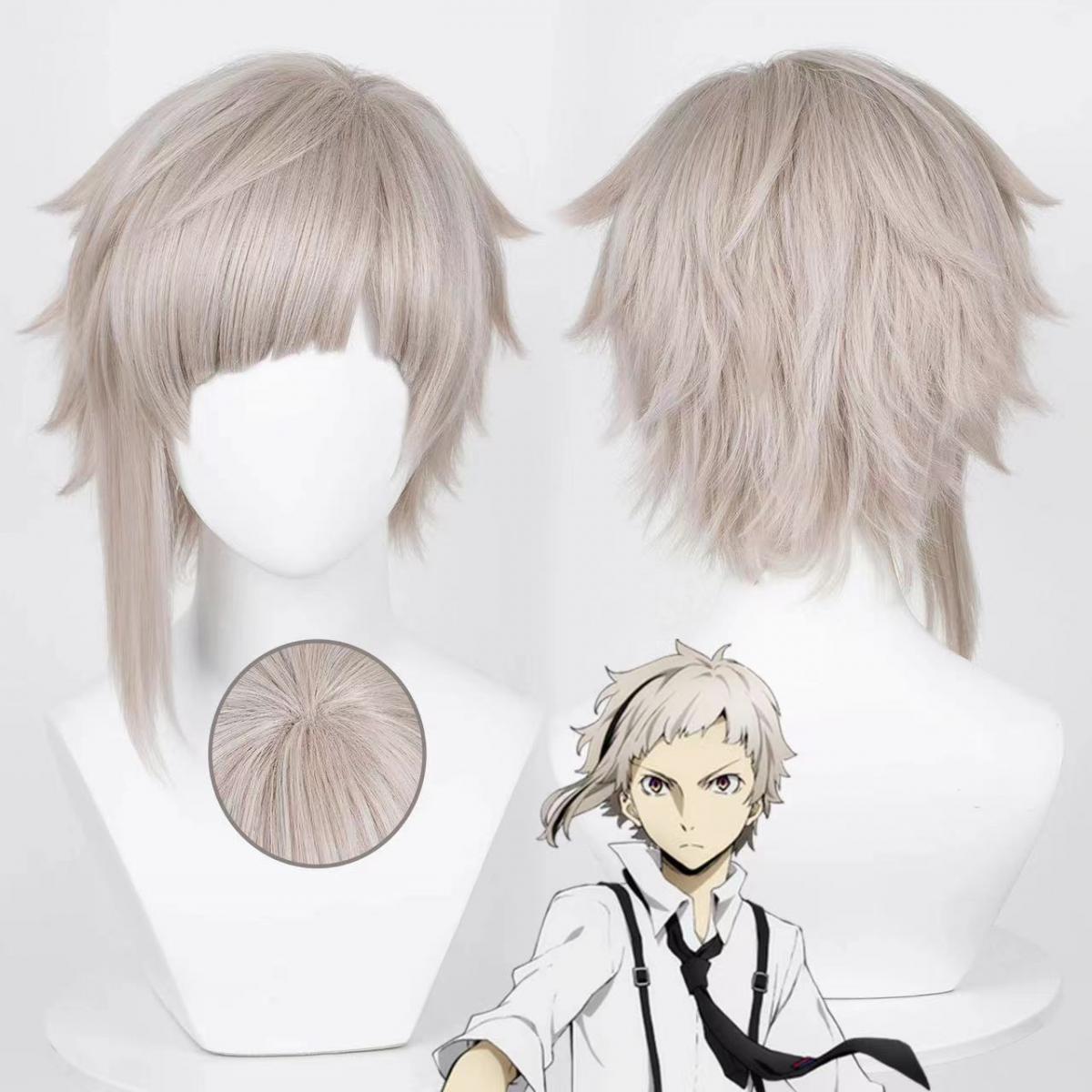 Wig cosplay pria Nakajima Atsu - Men Accessories Silver ulasan dan harga