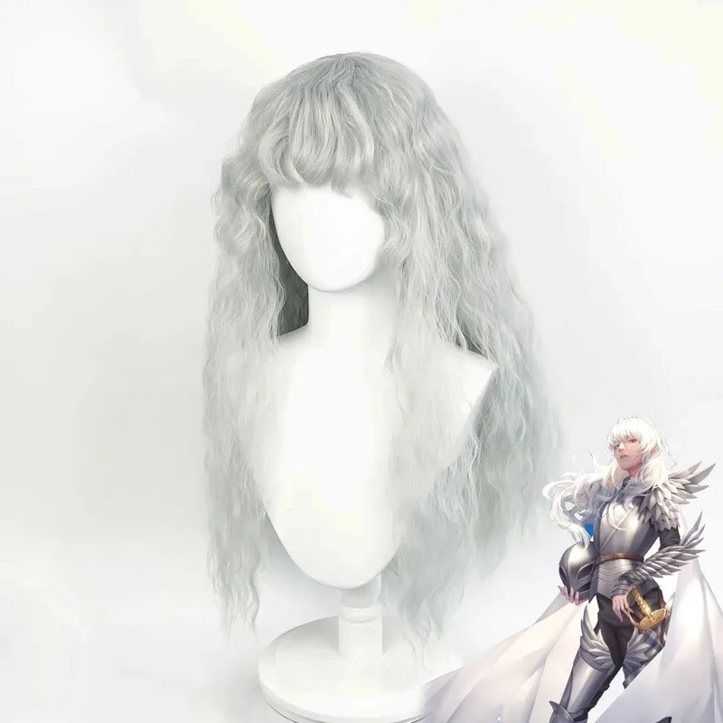Wig Cosplay Anime Game Berserk - Men Accessories Silver ulasan dan harga