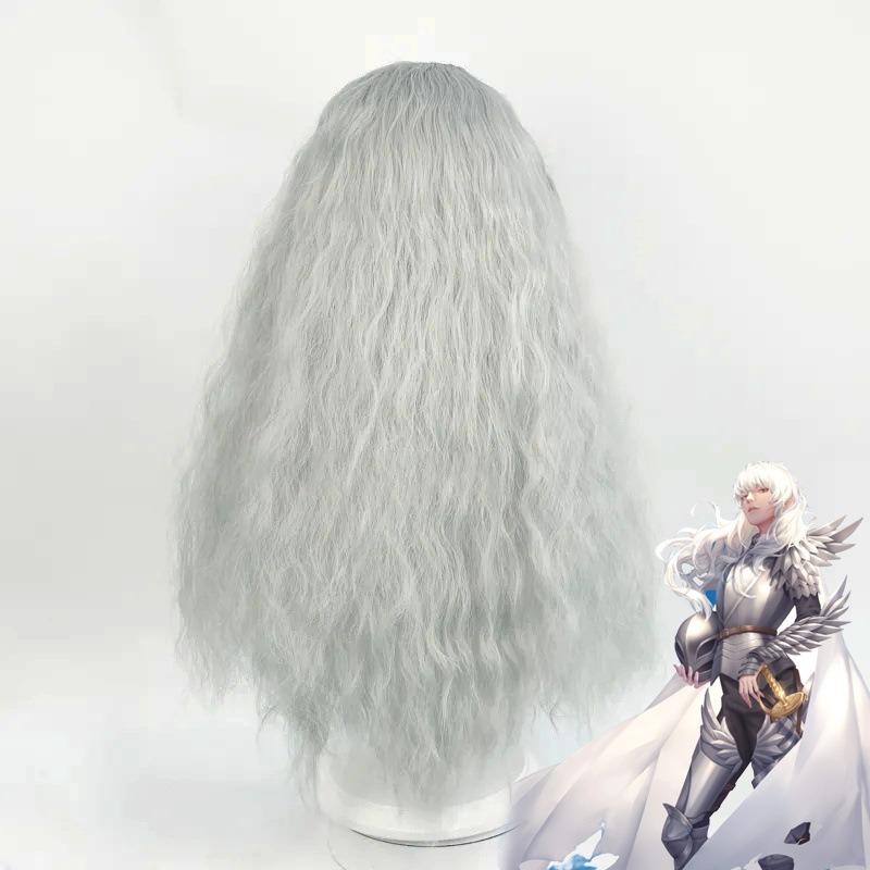 Wig Cosplay Anime Game Berserk - Men Accessories Silver ulasan dan harga