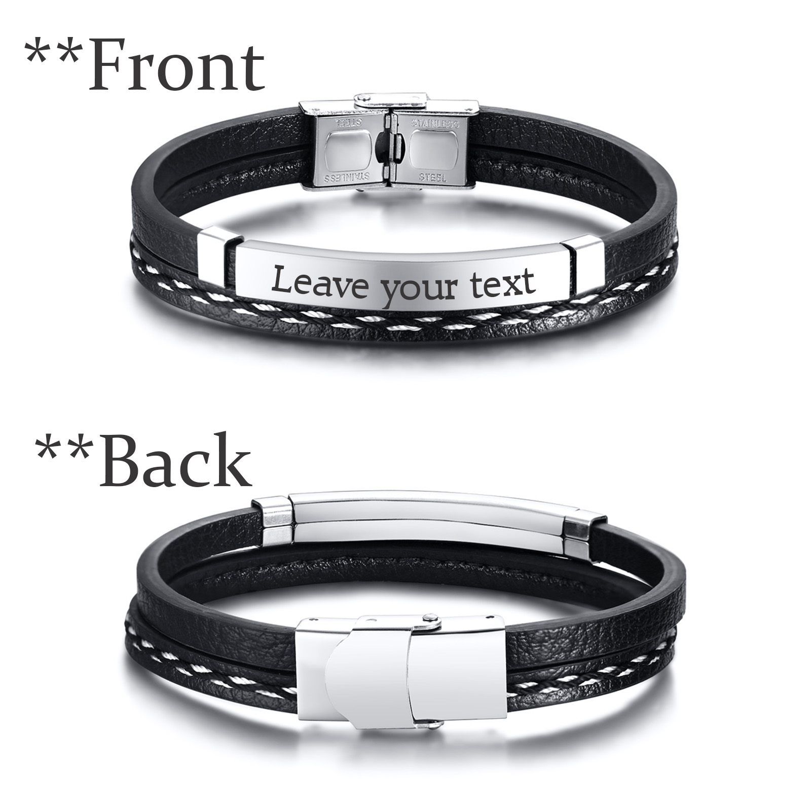 Gelang Kulit PU Kepang Dua Lap - Men Accessories Wholesale ulasan dan harga
